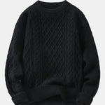 Geometric Jacquard Crew Neck Sweater