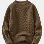 Geometric Jacquard Crew Neck Sweater