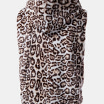 Faux Fur Leopard Zip Up Hooded Vest