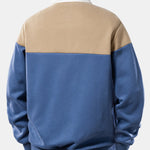 Contrast Polo Collar Sweatshirt