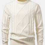 Heavyweight Twist Jacquard Crew Neck Sweater