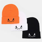 Scary Ghost Face Embroidered Knitted Hat