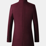 Stand Collar Wool Blend Overcoat