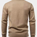 Heavyweight Geometric Jacquard V Neck Sweater