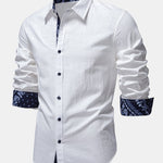 Contrast Paisley Print Linen Look Shirt & Straight Leg Linen Pants