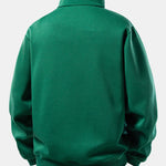 Relax Fit Black Cat Print Quarter Zip Sweatshirt