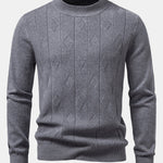 Geometric Jacquard Mock Neck Sweater