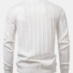 Stripe Jacquard Crew Neck Sweater