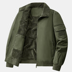 Teddy Lined Zip Up Chino Bomber Jacket