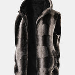 Faux Fur Zip-Up Hooded Vest