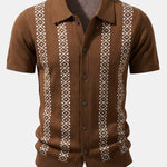 Geometric Knit Shirt & Slim Fit Tapered Trousers