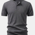 Short Sleeve Knit Henley Shirt