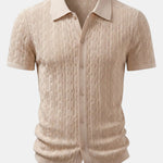 Twisted Jacquard Knit Shirt & Slim Fit Tapered Trousers