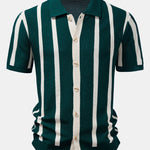 Stripe Button Up Knit Shirt