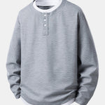 2 In 1 Henley Collar Waffle T-Shirt