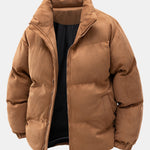 Suede Puffer Coat