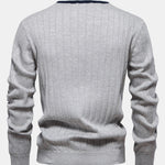 Ribbed Cardigan With Stripe Trim