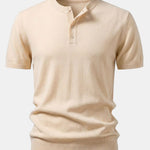 Short Sleeve Knit Henley Shirt