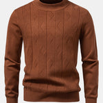 Geometric Jacquard Mock Neck Sweater