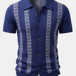 Geometric Knit Shirt & Slim Fit Tapered Trousers