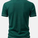 Contrast Trim Ribbed Knit Shirt