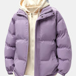 2 In 1 Contrast Hooded Puffer Coat