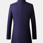 Stand Collar Wool Blend Overcoat