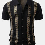 Geometric Knit Shirt & Slim Fit Tapered Trousers