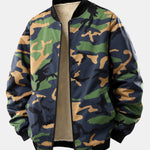 Teddy Lined Camouflage Zip Up Jacket