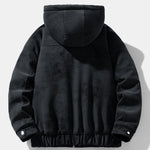 Relax Fit Suede Teddy Zipper Reversible Hooded Coat