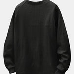 Relax Fit 2 In 1 Letter Jacquard Notched Collar Sweatshirt
