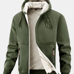 Teddy Lined Zipper Pocket Hoodie