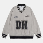 DH Print V Neck Sweatshirt
