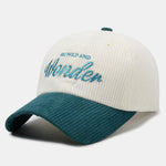 Wonder Embroidery Corduroy Baseball Cap