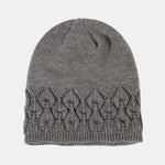 Warm Fleece Lined Thickened Double-layer Design Vintage Knitted Hat