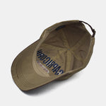Capricorn Embroidery Washed Distressed Baseball Cap