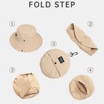 Stowable Quick-drying Bucket Hat With Chin Strap