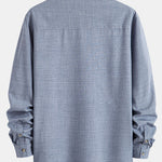 Long Sleeve Stand Collar Shirt & Straight Leg Linen Pants