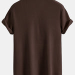 Short Sleeved Waffle V-neck Polo