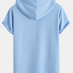 Ribbed Hooded  Arc Hem T-Shirt & Straight Leg Ribbed Pants