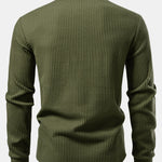 Long Sleeved Knitted Waffle Polo Shirt & Drawstring Knitted Waffle Pants