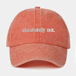 Absolutely Not Embroidery Washed Baseball Cap