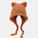 Cute Hat With Cat Ears And Braids For Winter Outdoor Warmth