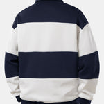 Relax Fit Milano Print Color Block Polo Sweatshirt