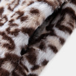 Faux Fur Leopard Zip Up Hooded Vest