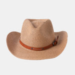 Western Cowboy Style Sun Visor Breathable Straw Hat