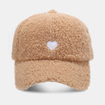 Stylish Plush Baseball Cap With Heart And Letter Embroidery