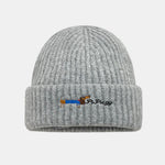 Dachshund Pattern Embroidered Knitted Hat