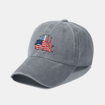 Patriotic USA Jet Flyover Print Washed Baseball Cap