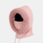 Drawstring Plush Warm Balaclava Hat